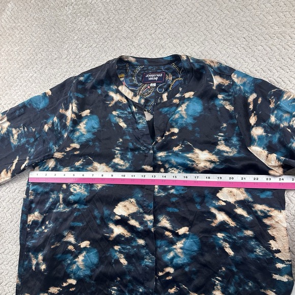 Johnny Was Shadow Voyager Tunic Top Womens Size XL Oversized 100% Silk Button Up - Picture 7 of 13